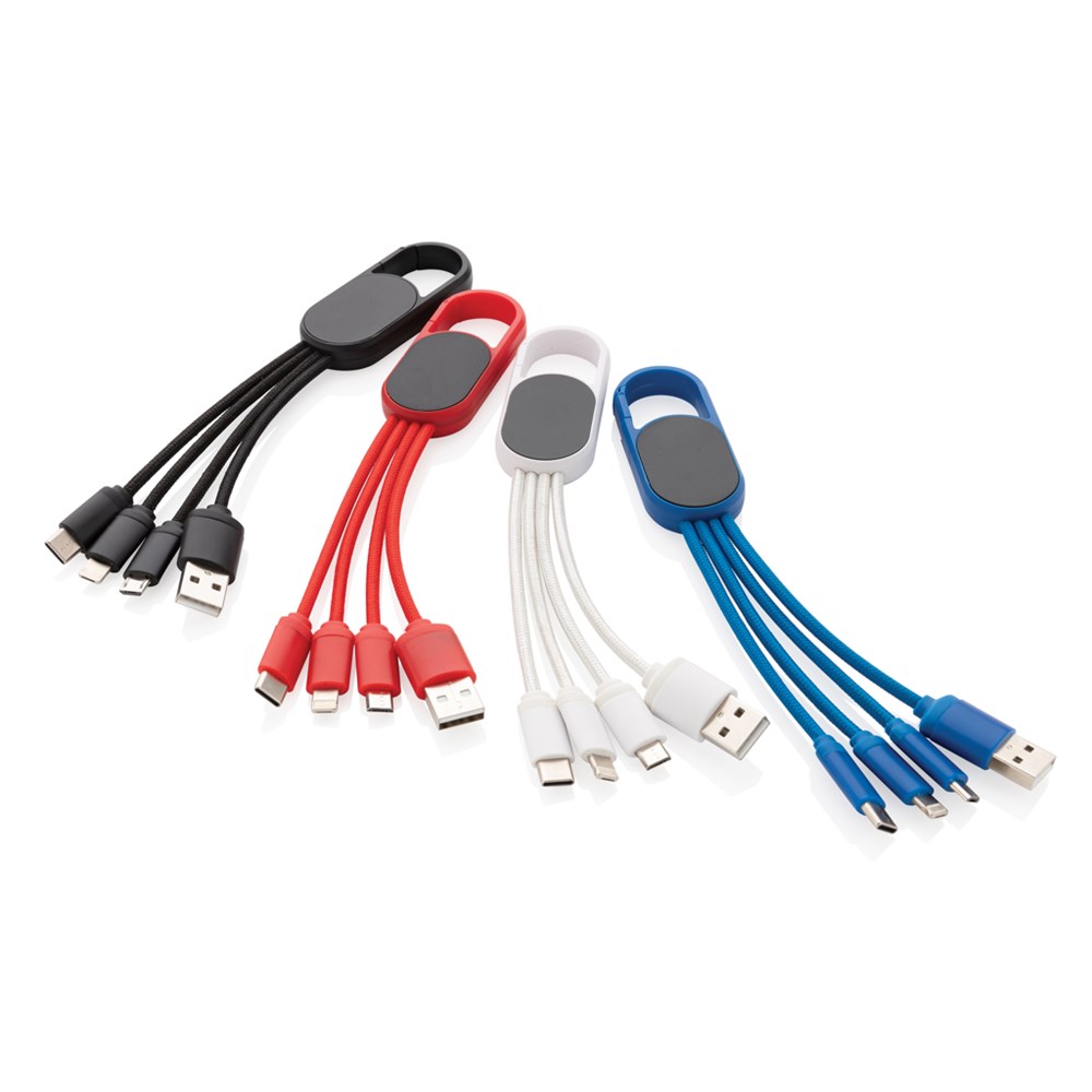 4-in-1 Kabel mit Karabiner-Clip