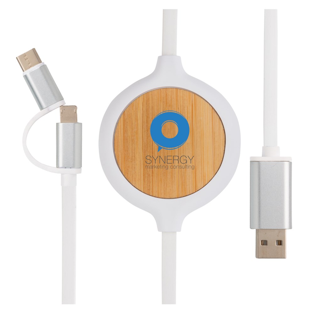 3-in-1 Kabel mit 5W Bambus Wireless Charger