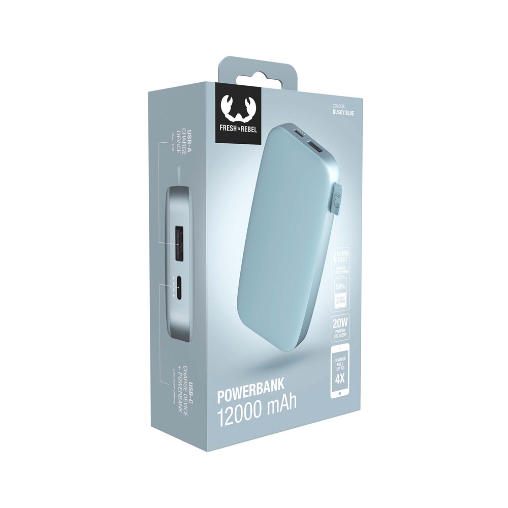 Fresh 'n Rebel Powerbank 12000 mAh USB-C Dusky Blue