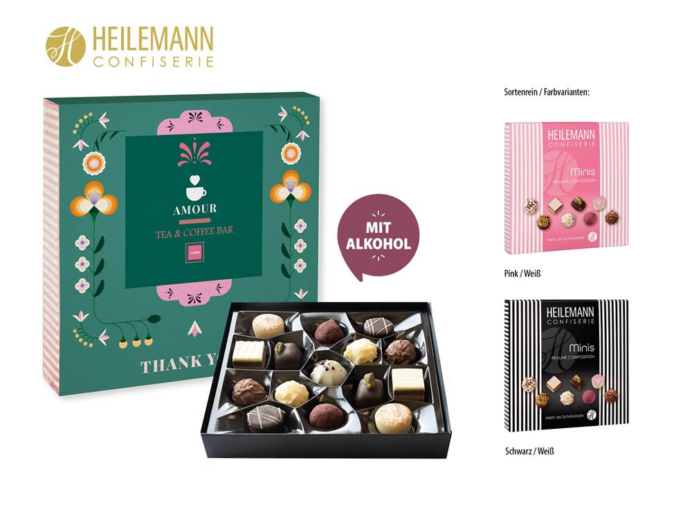 Heilemann Mini Pralinés im Schuber 91 g  ,  Inhalt:  Heilemann Mini Pralinés