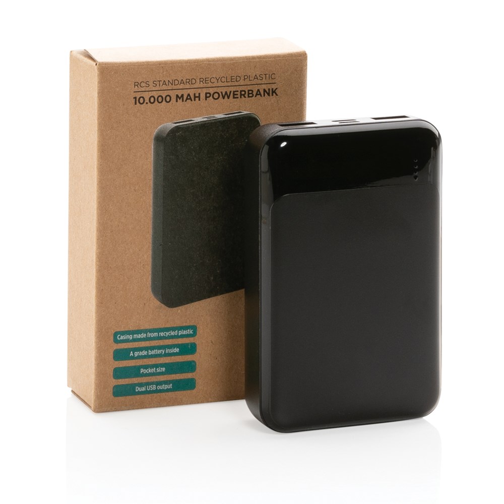 10.000 mAh Powerbank aus RCS Standard recyceltem Kunststoff