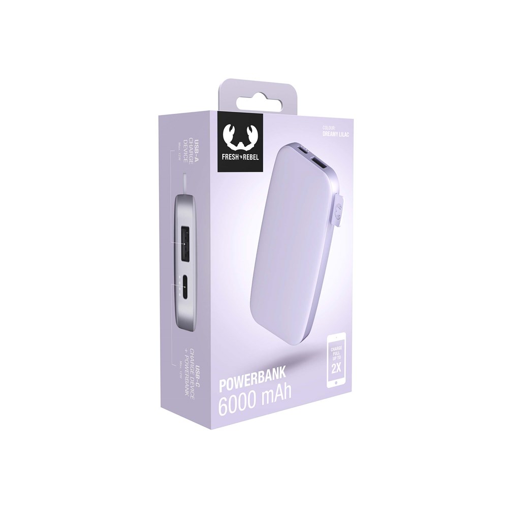 Fresh 'n Rebel Powerbank 6000 mAh USB-C Dreamy Lilac