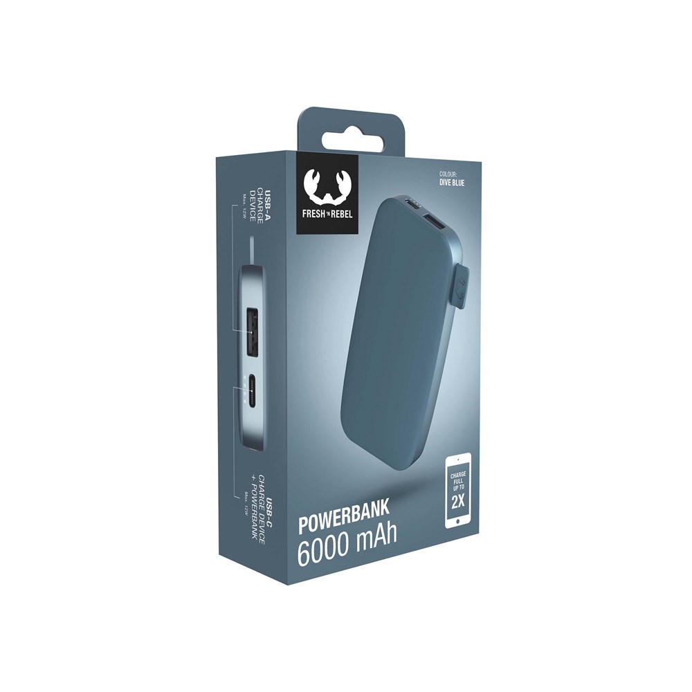 Fresh 'n Rebel Powerbank 6000 mAh USB-C Dive Blue